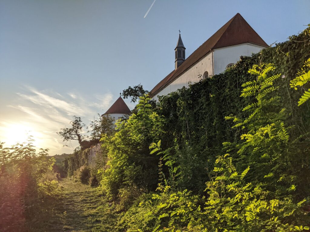 Schloss Wörth wall and turret.