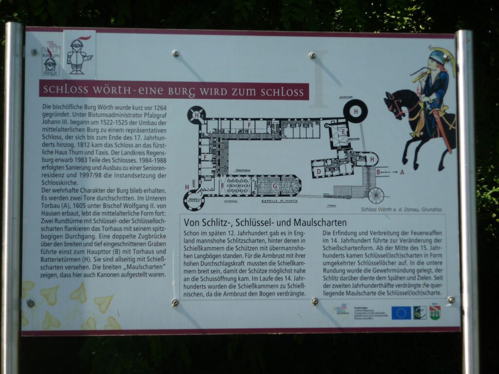 Schloss Wörth information sign