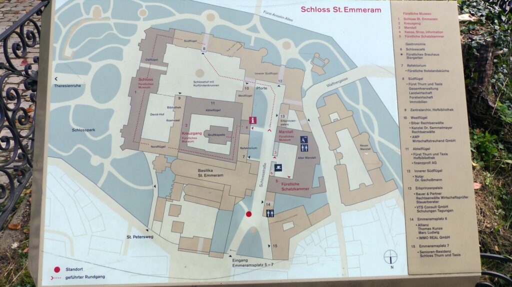Map of the Schloss St. Emmeram grounds.